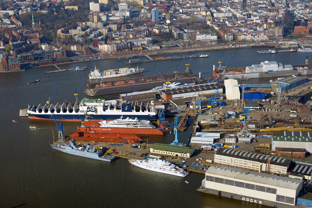 Luftbild vom Hafen
